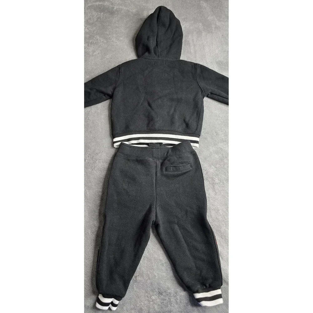 Polo Ralph Lauren Jogger Suit Full Zip Hoodie Kids Size 12 Months 2 Piece Black